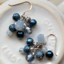 Blue Cluster Earrings